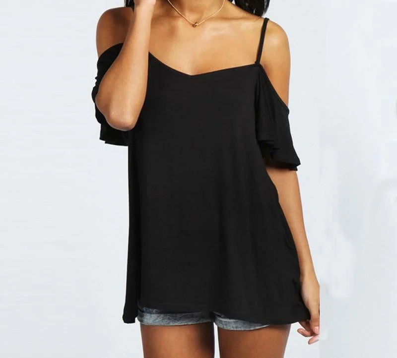 Off Shoulder T-Shirt Style Women Slash Neck Short Sleeve Casual Solid Stretch Tops Tee Plus Size S-XXL-- Mesh Fabric Canvas Fabric Denim Fabric