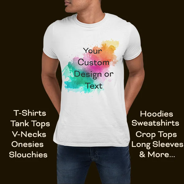 Custom TShirts with Logo, Text & Designs - Customize Front, Back, Sleeves, Pockets Etc - Great for Families, Companies, Teams and Groups-- Boxy Fit Fitted Loose