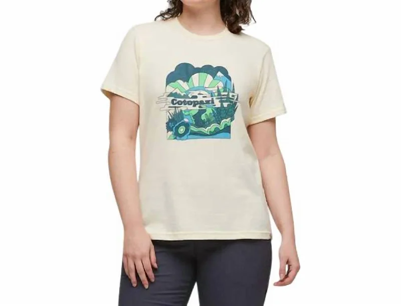 Utopia T-Shirt In Bone-- Lace Blend Ribbed Blend Corduroy Blend