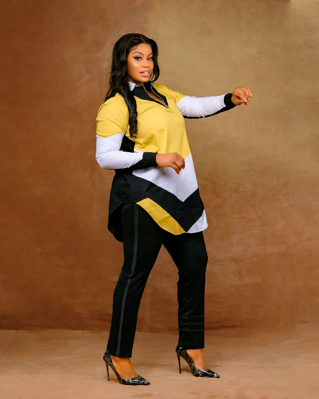 Esther's Shirt-- Zippered Buttoned Snapped