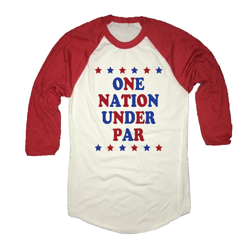 One Nation Under Par - USA Golf - Raglan Shirt-- Hooded Caped Shawl Collar