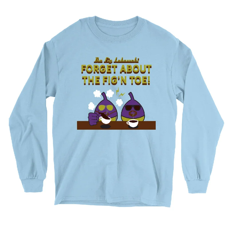 Movie The Food™ "The Fig Lebowski" Long Sleeve T-Shirt-- Collared T-Shirt Boat Neck A-Line