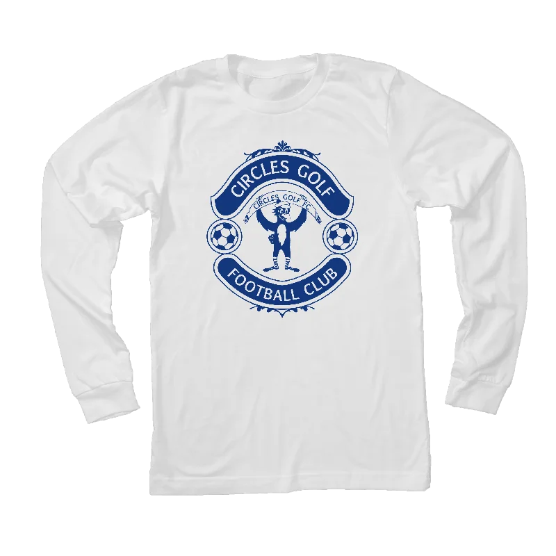 Circles Golf Football Club Soccer - Long Sleeve T-Shirt-- Zippered Buttoned Snapped