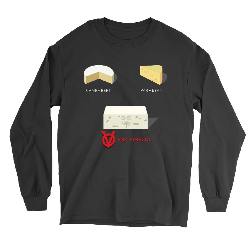 Movie The Food™ "V For Venfeta" Long Sleeve T-Shirt-- Oversized T-Shirt Spandex breathable