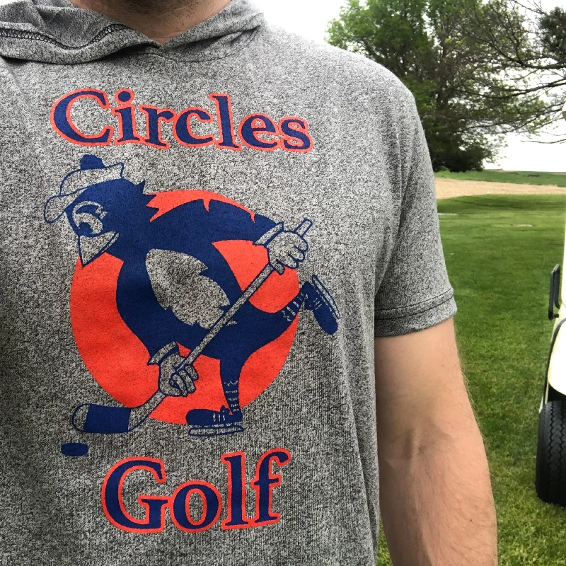 Circles Golf Hockey - Short Sleeve Hoodie Shirt-- Boxy Fit Fitted Loose