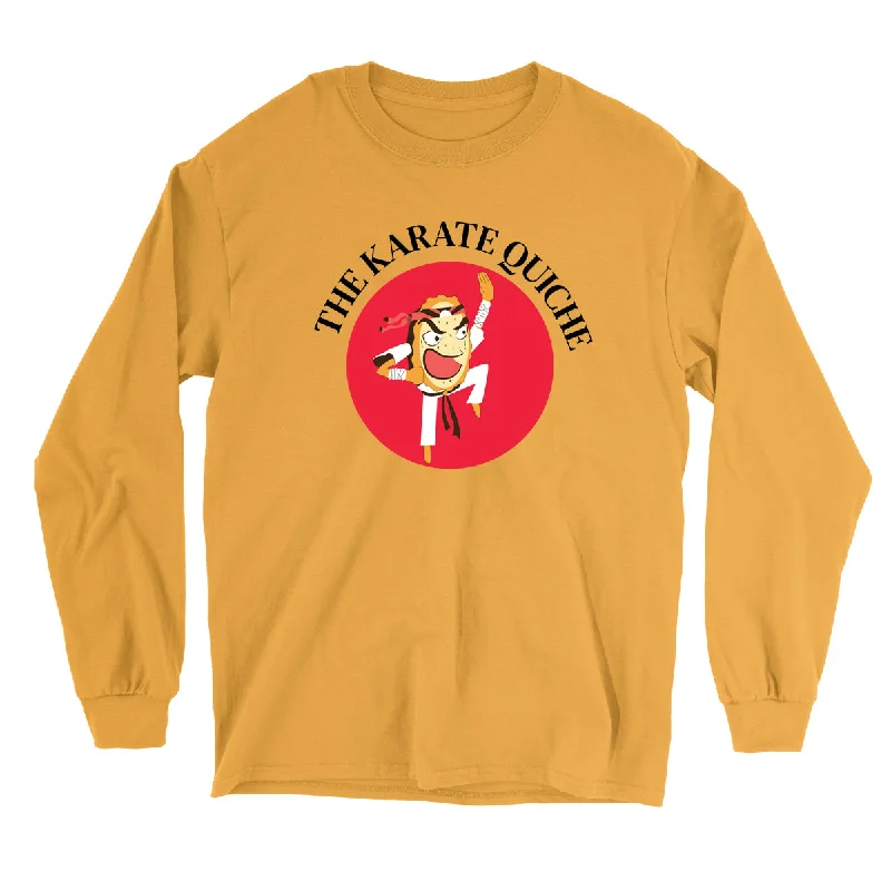 Movie The Food™ "The Karate Quiche" Long Sleeve T-Shirt-- Terry Blend Velvet Blend Canvas Blend