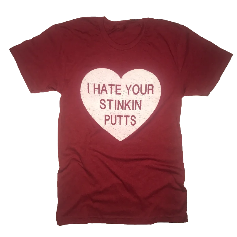 I Hate Your Stinkin Putts Golf T-Shirt-- Print Jacquard Patchwork