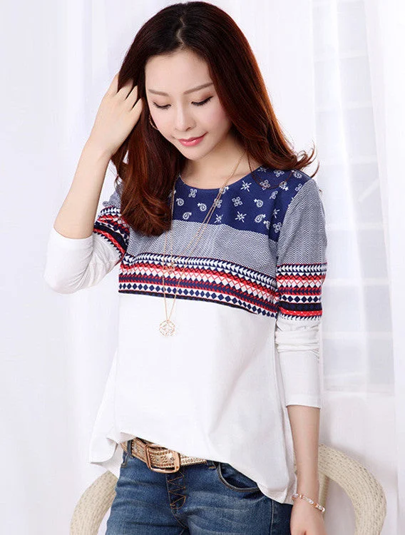 Women Blouses Blouse Women Shirt Ladies Top Shirt Long Sleeve Printed Blouse S - 4XL Plus Size-- Solid Print Embellished