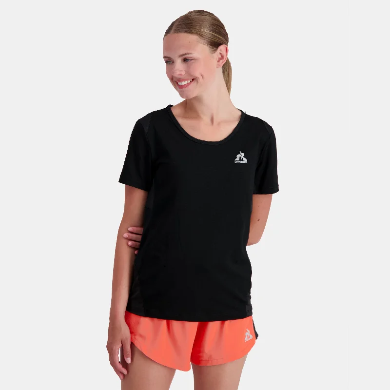 2310654-TRAINING LF Tee SS N°3 W black | T-shirt Femme-- Collared Crew Neck Turtle Neck