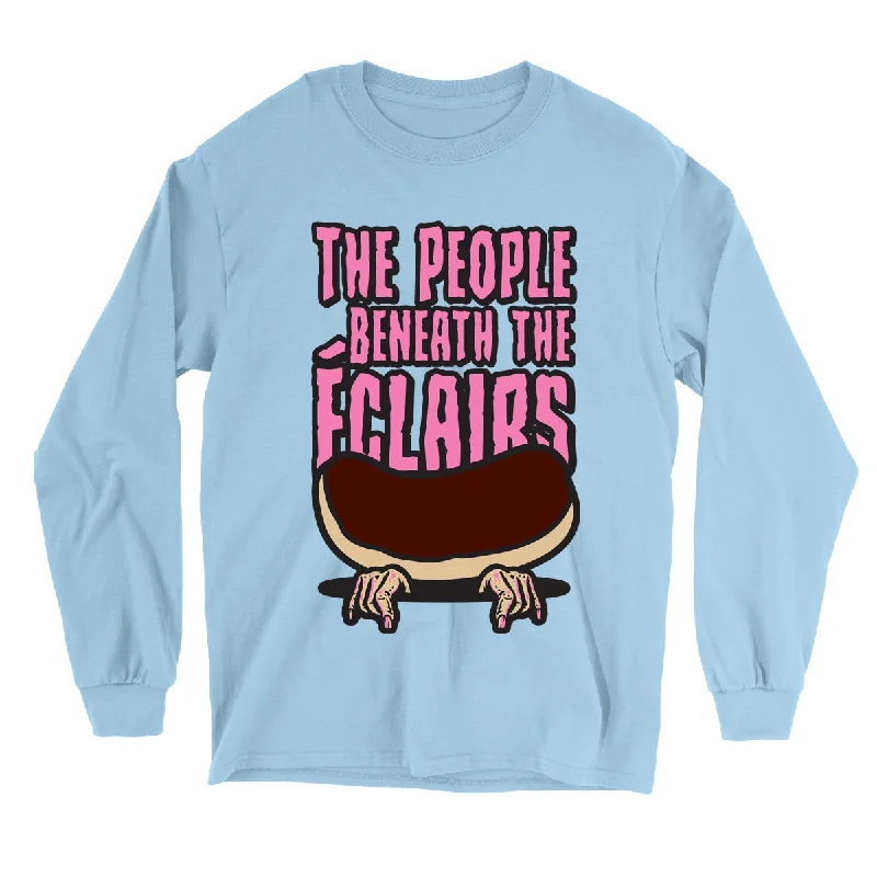 Movie The Food™ "The People Beneath The Eclairs" Long Sleeve T-Shirt-- Ribbed T-Shirt High Neck Heavyweight
