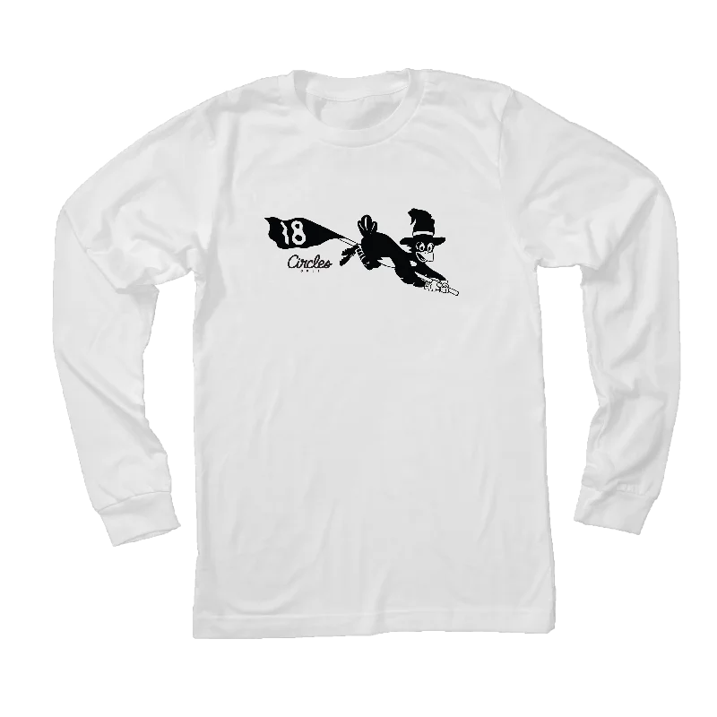 Chirps Witch Flying On A Flagstick - Long Sleeve T-Shirt-- Lace Blend Ribbed Blend Corduroy Blend Chirps Witch Flying On A Flagstick - Long Sleeve T-Shirt-- Lace Blend Ribbed Blend Corduroy Blend