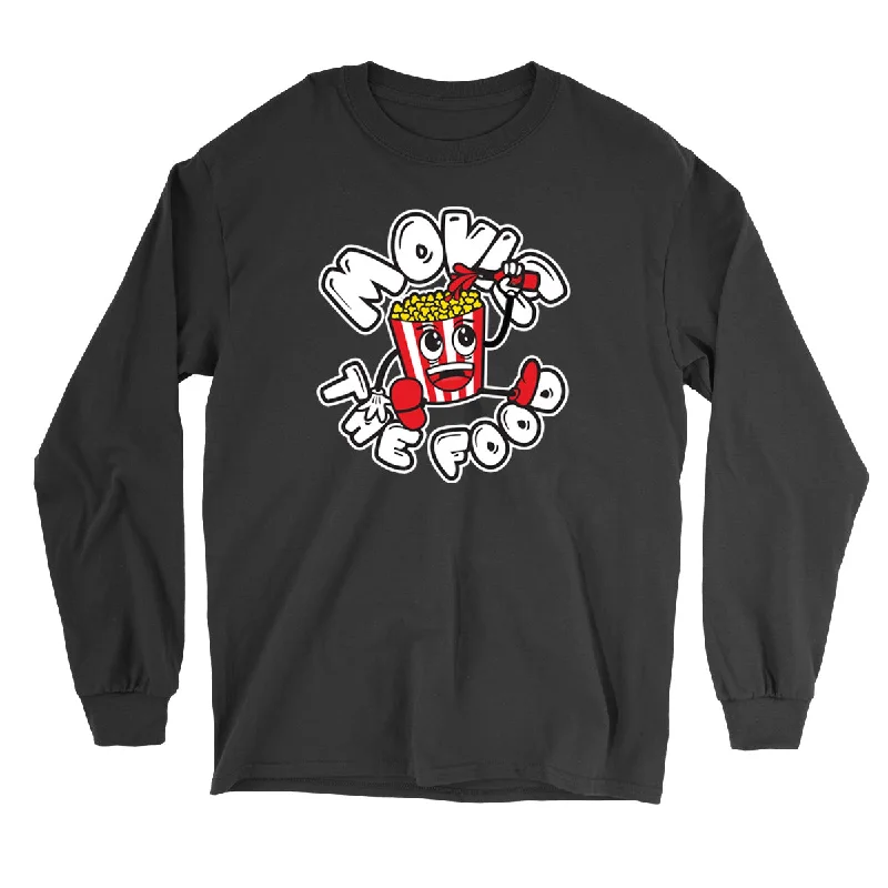 Movie The Food™ "Round Logo" Long Sleeve T-Shirt-- V-Neck T-Shirt Long Sleeve Cotton