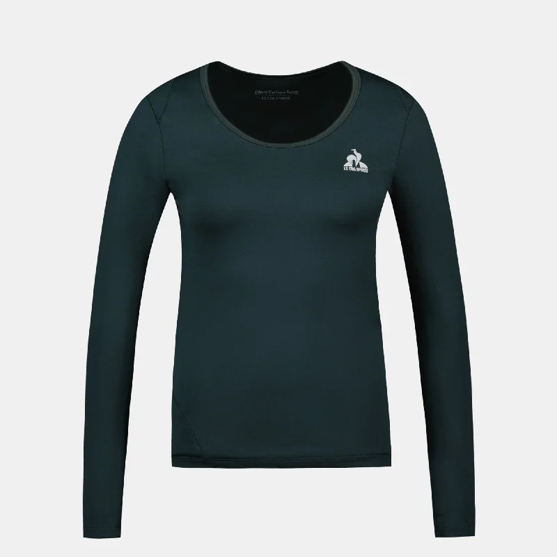 2410021-TRAINING LF Smartlayer LS N°1 W scarab | T-shirt manches longues Femme-- Chenille Blend Fleece Blend Nylon Blend