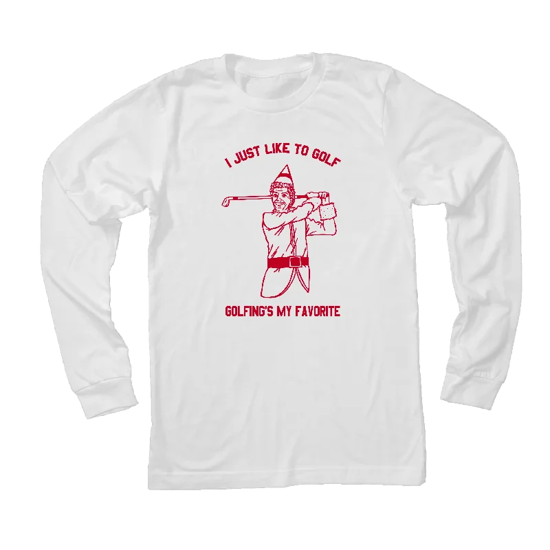 I Just Like To Golf - Golfings My Favorite - Long Sleeve T-Shirt-- Wool Fabric Cashmere Fabric Tweed Fabric I Just Like To Golf - Golfings My Favorite - Long Sleeve T-Shirt-- Wool Fabric Cashmere Fabric Tweed Fabric