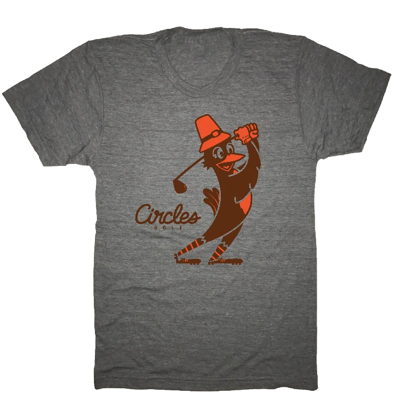 Thanksgiving Chirps Pilgrim T-Shirt-- Notch Collar Peter Pan Collar Cowl Neck