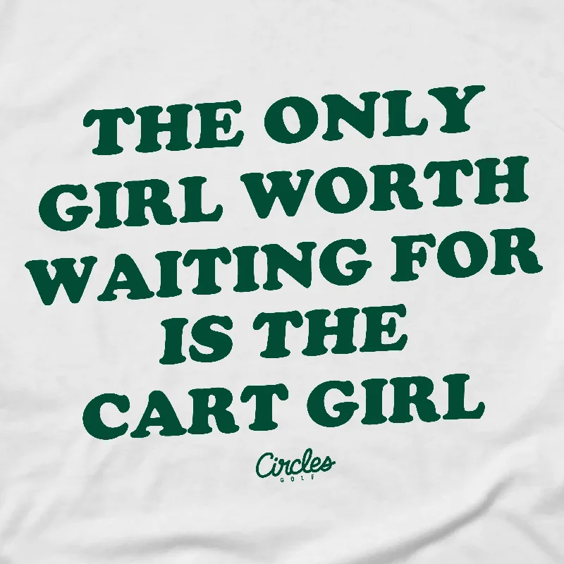The Only Girl Worth Waiting For is the Cart Girl - T-Shirt-- Beaded Sequined Faux Fur