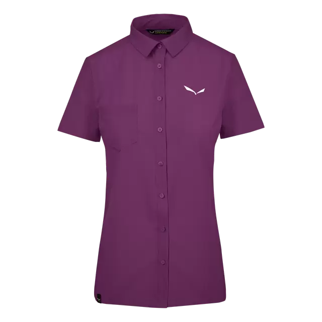 Salewa Puez Minicheck2 Dry S/S Shirt - Women's-- Knit Fabric Woven Fabric Fleece Fabric