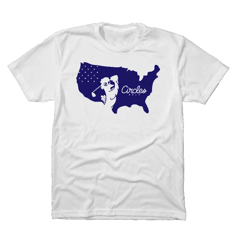 USA Chirps Silhouette Golf T-Shirt-- Zippered Front Buttoned Front Snap Front