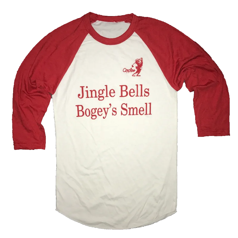 Jingle Bells Bogey's Smell Raglan Shirt-- Anti-Pilling Machine Wash Handmade