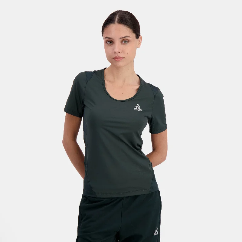 2410019-TRAINING LF Smartlayer SS N°1 W scarab | T-shirt Femme-- Print Jacquard Patchwork