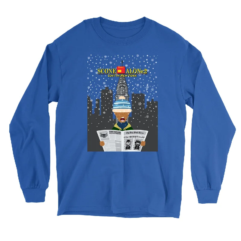 Movie The Food™ "Scone Alone 2" Long Sleeve T-Shirt-- Fitted T-Shirt Seamless Stretchy