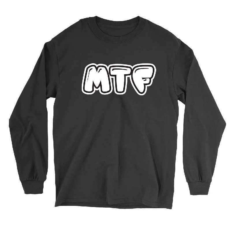 Movie The Food™ "MTF Logo" Long Sleeve T-Shirt-- Notch Collar Peter Pan Collar Cowl Neck