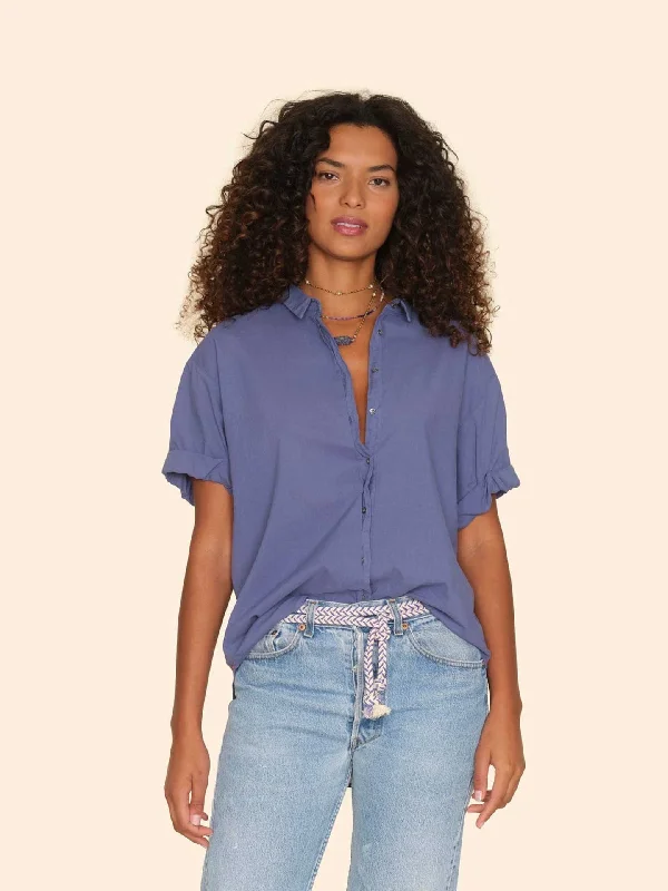 Shirt X5ctp114 Channing Shirt Marlin-Blue-- Asymmetrical Pockets Print