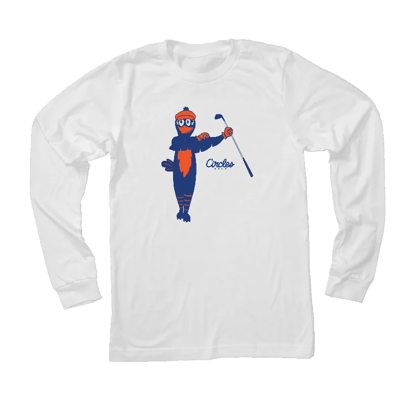 Chirps Golf Club Twirl - Long Sleeve T-Shirt-- Houndstooth Herringbone Solid