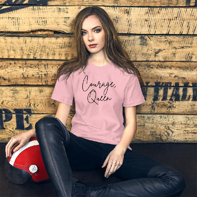 Courage, Queen - Script Short-Sleeve Unisex T-Shirt-- Modern Contemporary Chic