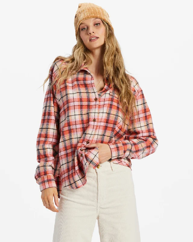 Best Time Long Sleeve Shirt - Hibiscus-- Lace Blend Ribbed Blend Corduroy Blend