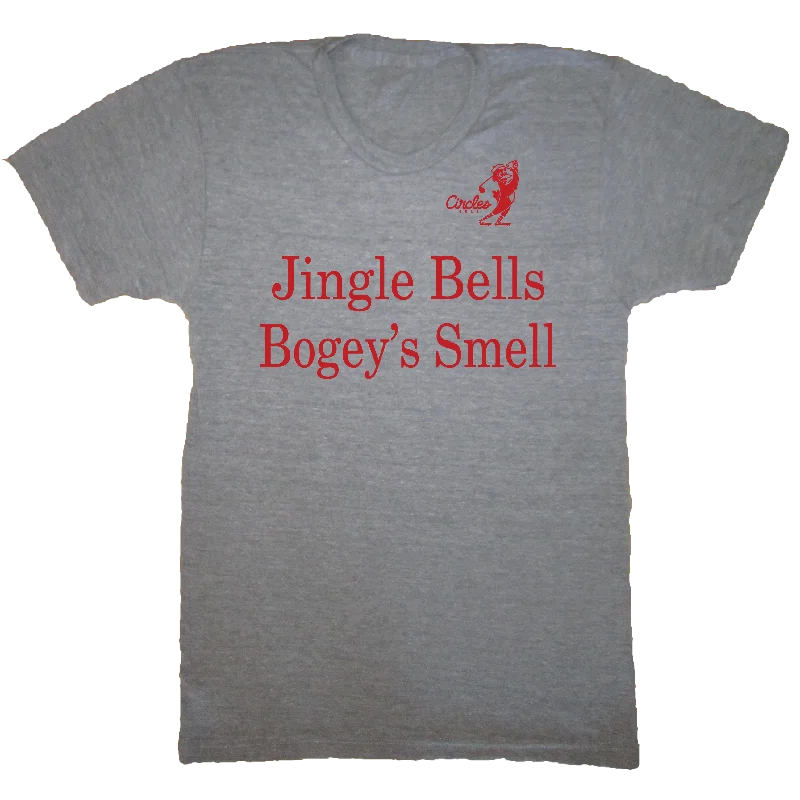 Jingle Bells Bogey's Smell Christmas Golf T-Shirt-- Ribbed T-Shirt High Neck Heavyweight