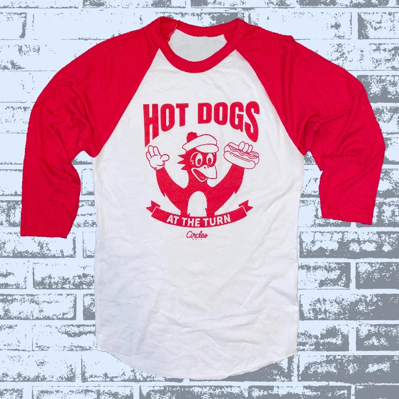 Hot Dogs At The Turn - Raglan Shirt-- Sequined Glittery Shiny
