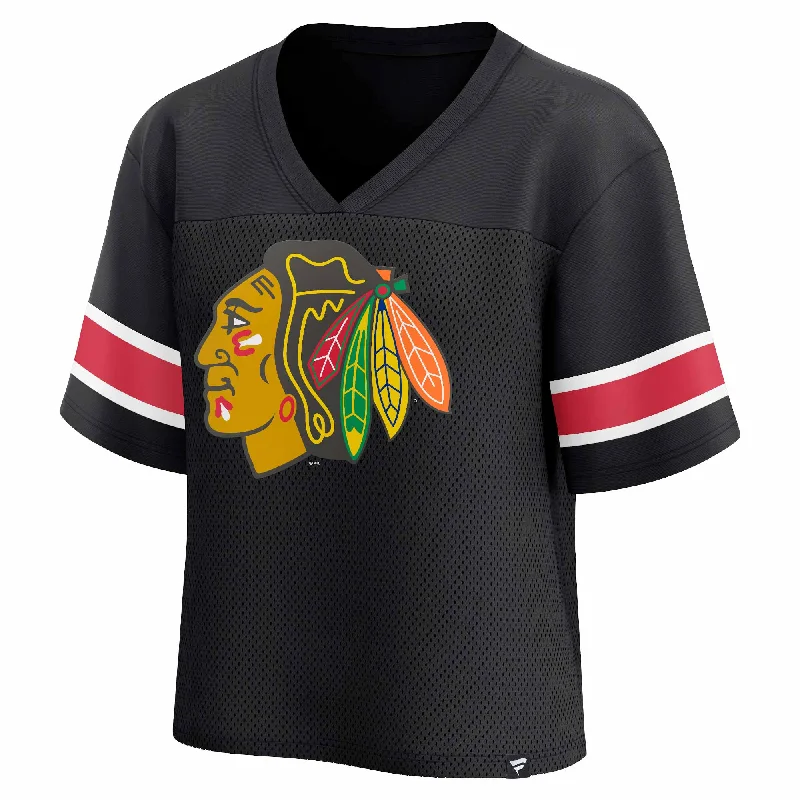 Chicago Blackhawks Mesh Fashion T-Shirt-- Chenille Blend Fleece Blend Nylon Blend