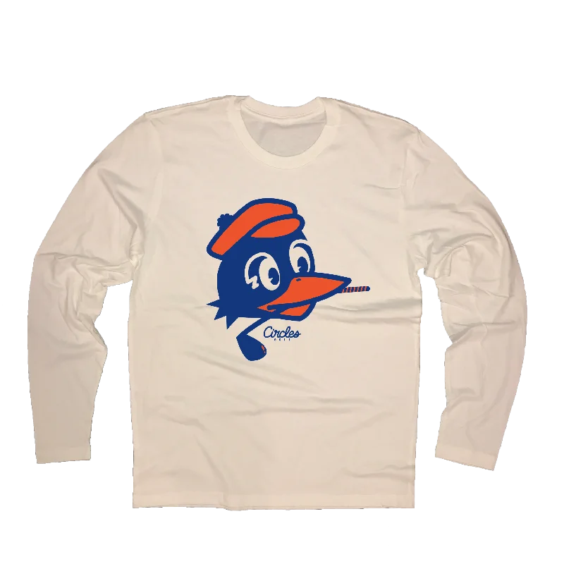 Chirps Golf Club In Mouth Logo - Long Sleeve T-Shirt-- Real Fur Shearling Chenille