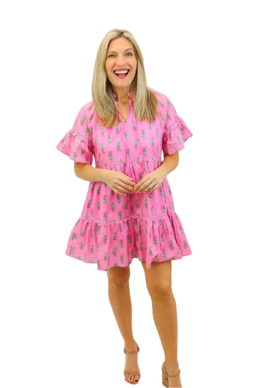 Free To Be Mini Dress, Bubblegum Pink Cozy Satin Mini Dress