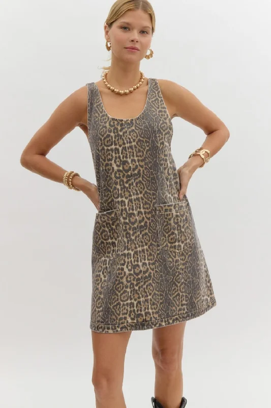soft spot patterned mini dress - brown Trendy Bodycon Mini Dress