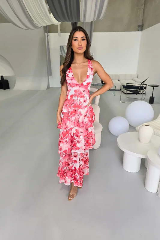 TAYNA DRESS - FLORAL PINK Tunics Modern contemporary