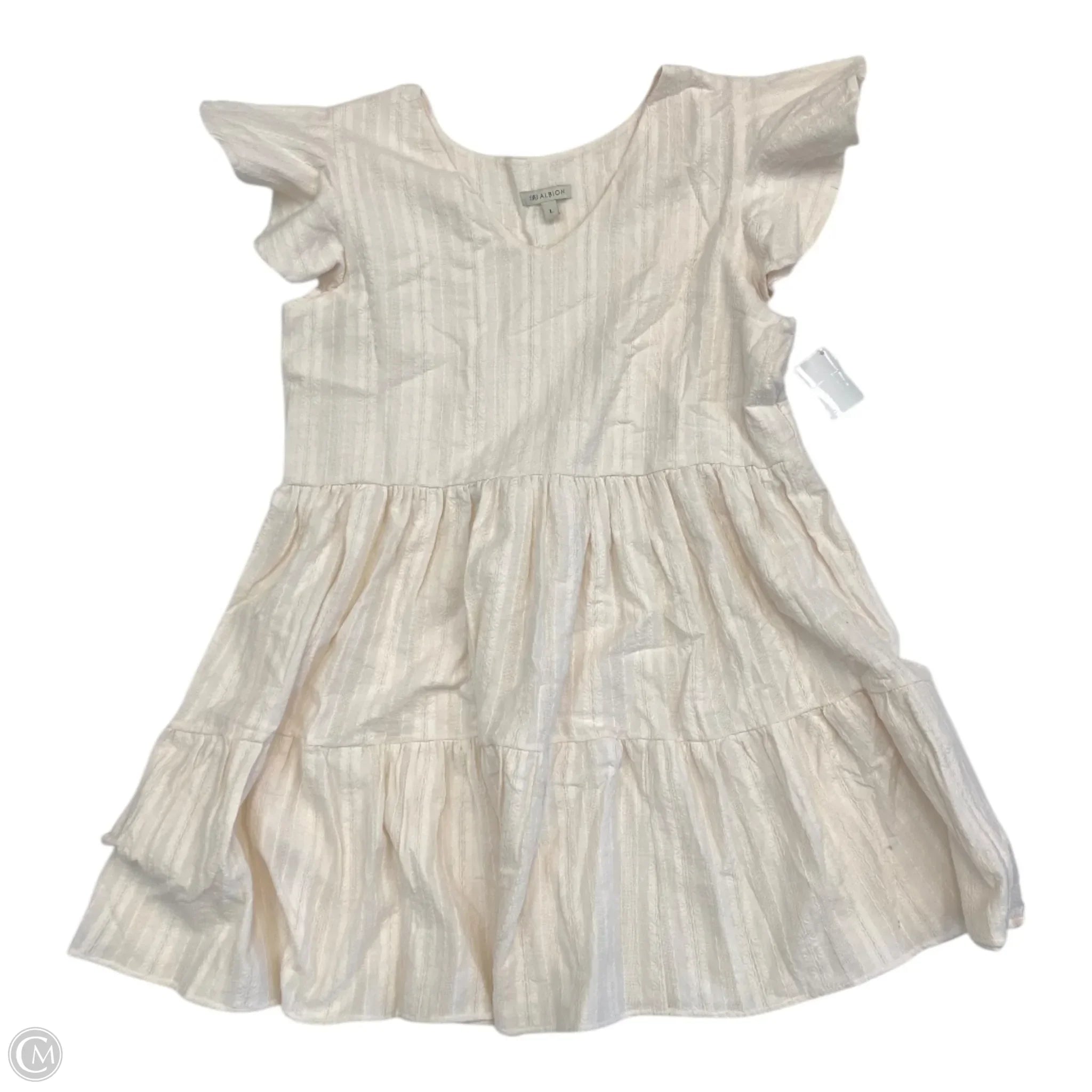 Dress Casual Short By Cmc In Cream, Size: L Tunics Solid Classic