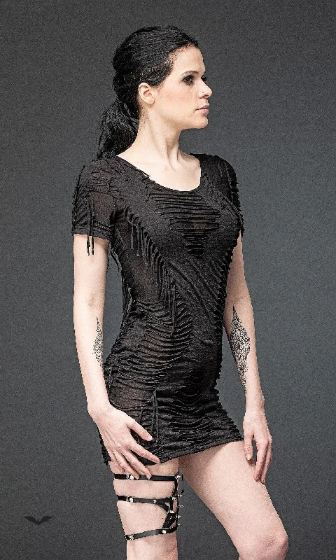 Queen of Darkness - Mini dress with fringes Stylish Spaghetti Strap Mini Dress