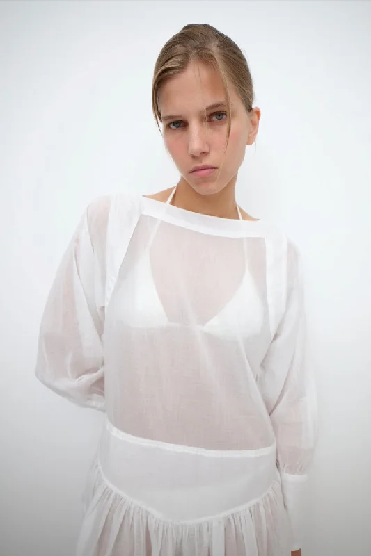 KITE MINI DRESS-WHITE Trendy Mini Dress with Belt