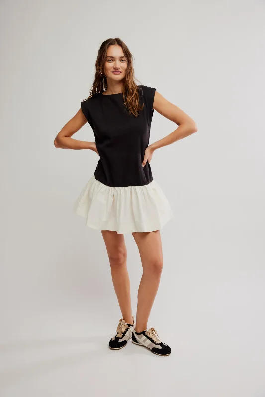 Enya Mini Dress Black + White Combo Stylish Summer Mini Dress