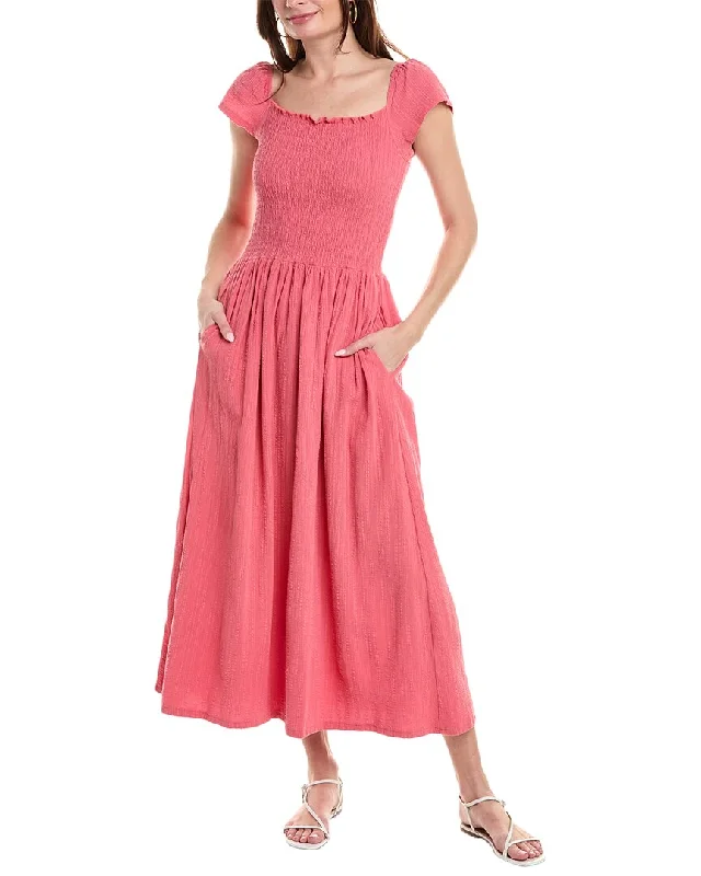 Splendid Tai Ruched Midi Dress Tunics Lace romantic