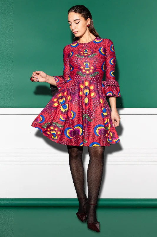 Erudite Matyó Burgundy dress Tunics Gym athletic
