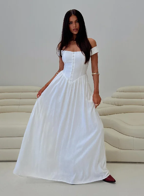 Romantic Maxi Dress White Tunics Trousers formal