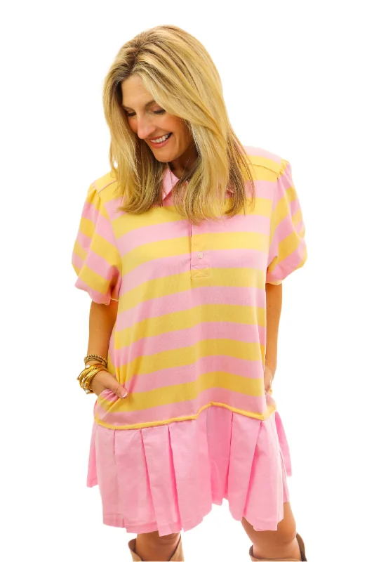 Pink Lemonade Mini Dress, Yellow Fashionable Off-Shoulder Mini Dress