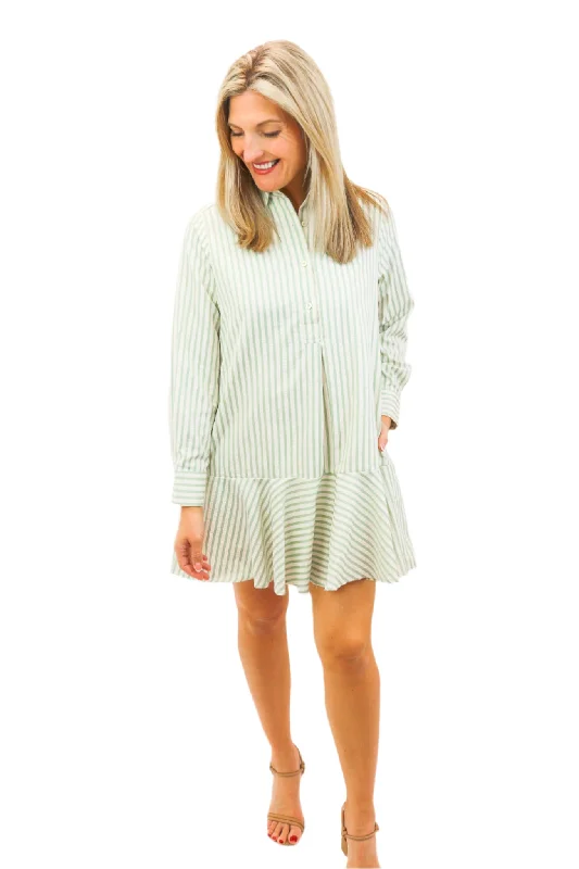 Make Today Matter Striped Mini Dress, Sage Stylish Puff Sleeve Mini Dress