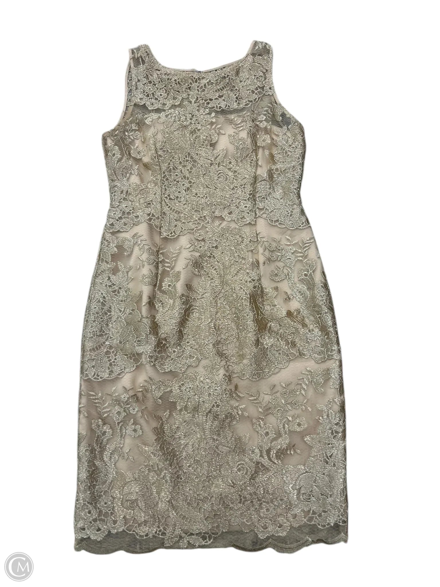 Dress Party Midi By Adrianna Papell In Gold, Size: S Tunics Velvet soft