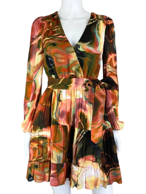 MARIE OLIVER Multicolor Marble Print Mini Dress Size XS Comfortable Zip-Up Mini Dress MARIE OLIVER Multicolor Marble Print Mini Dress Size XS Comfortable Zip-Up Mini Dress