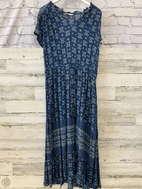 Dress Casual Maxi By Sonoma In Blue, Size: Xl Crew Neckline Sporty