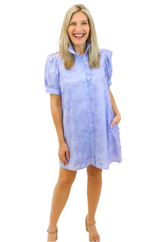 Sophie Mini Dress, Periwinkle Fashionable Pleated Mini Dress